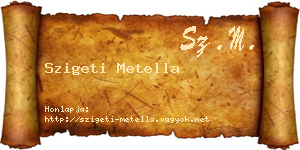 Szigeti Metella névjegykártya